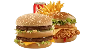 Menu double burger avec frite et boisson
