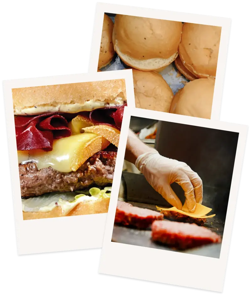 Illustration de burger en préparation